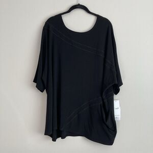 Sympli Womens Energy Box Top Black Size 16 Stretch Comfort Minimalist New